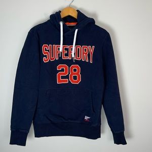 Superdry Sport Navy Blue Hooded Sweatshirt Large